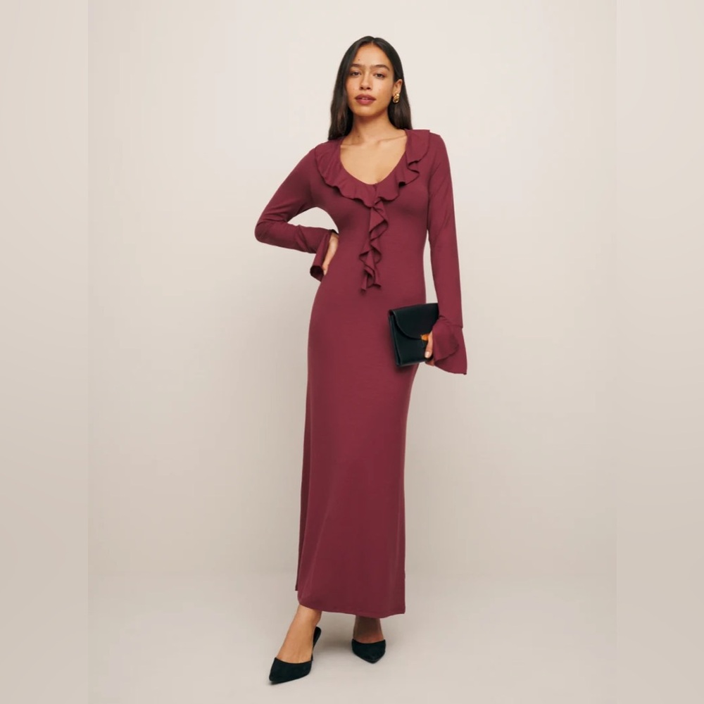 Reformation Jovie Knit Dress Size Medium in Chianti